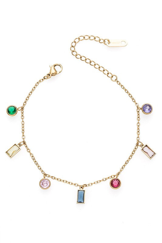 Bejewel Fringe Stone Bracelet