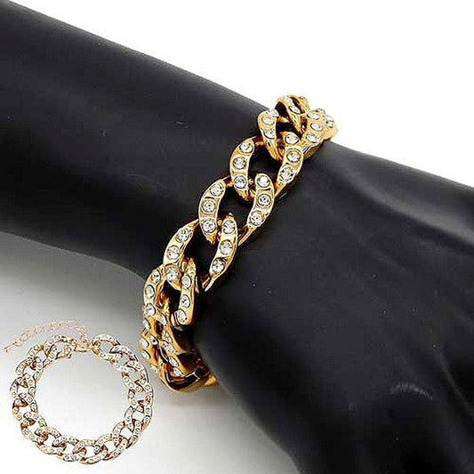 PAVE LINK CHAIN Rhinestone BRACELET