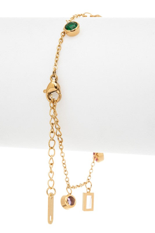 Bejewel Fringe Stone Bracelet