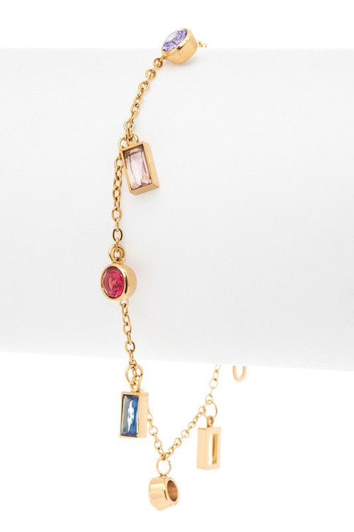 Bejewel Fringe Stone Bracelet