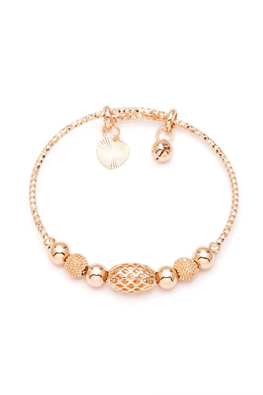 Kid Size Rolling Charm Stainless Steel Bangle