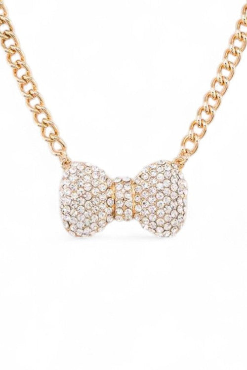 Crystal Bow Iconic Pendant Necklace